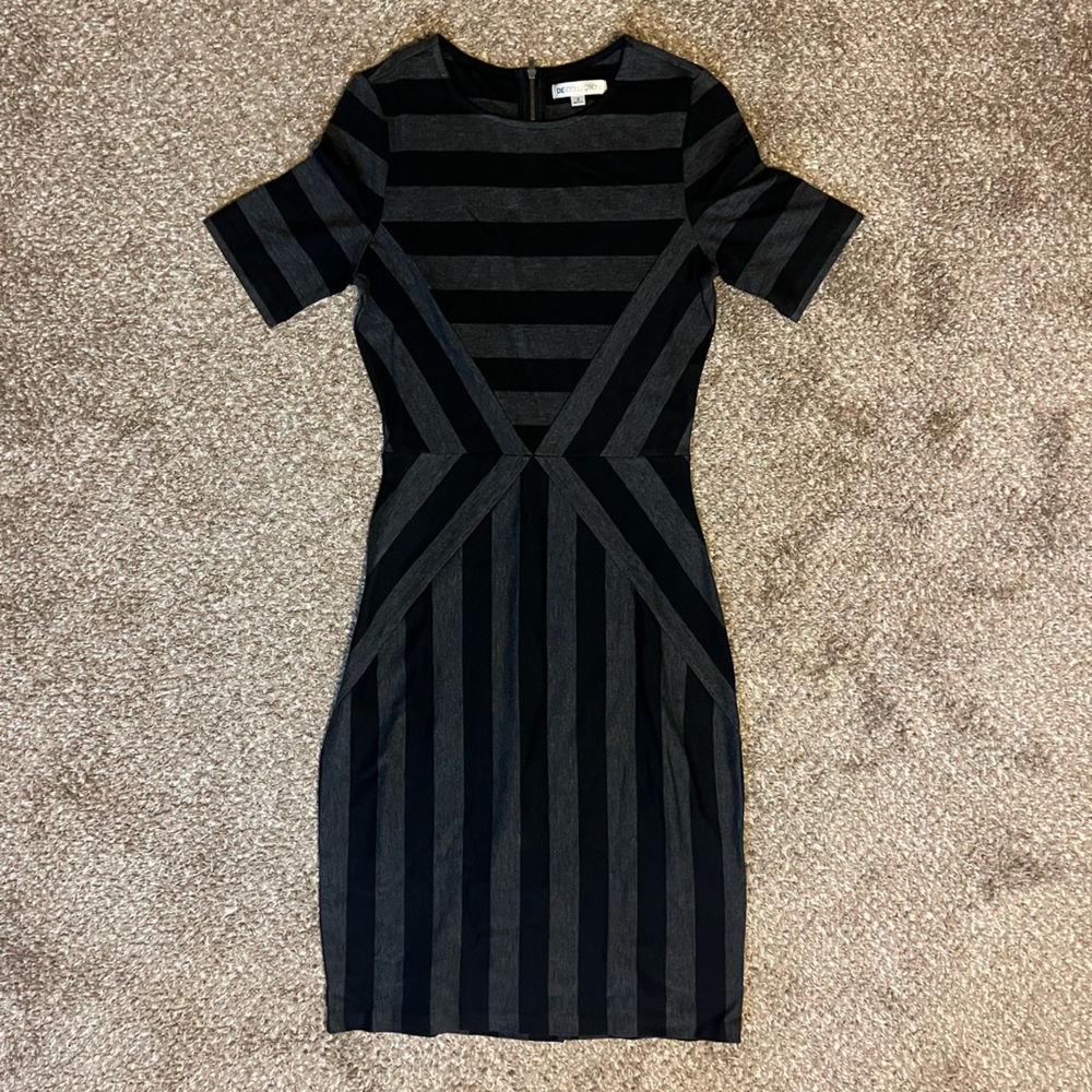 Black and gray striped dress